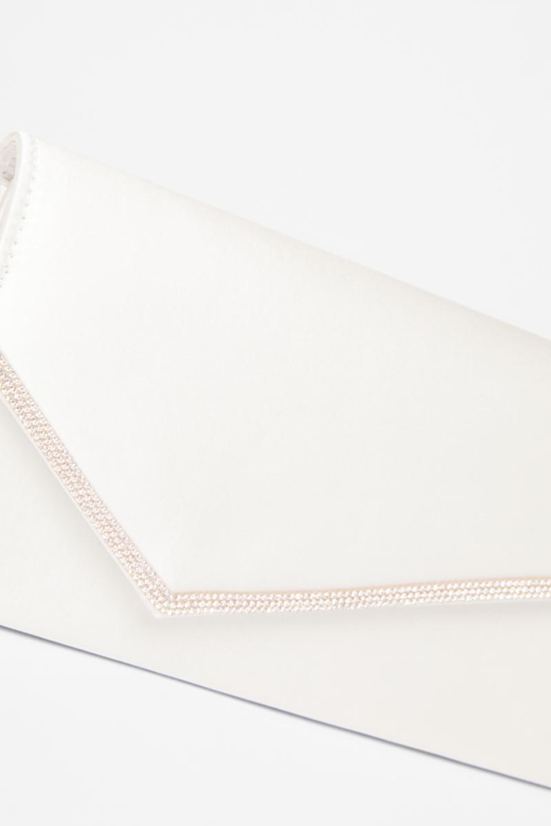 Біла весільна тонка клатч