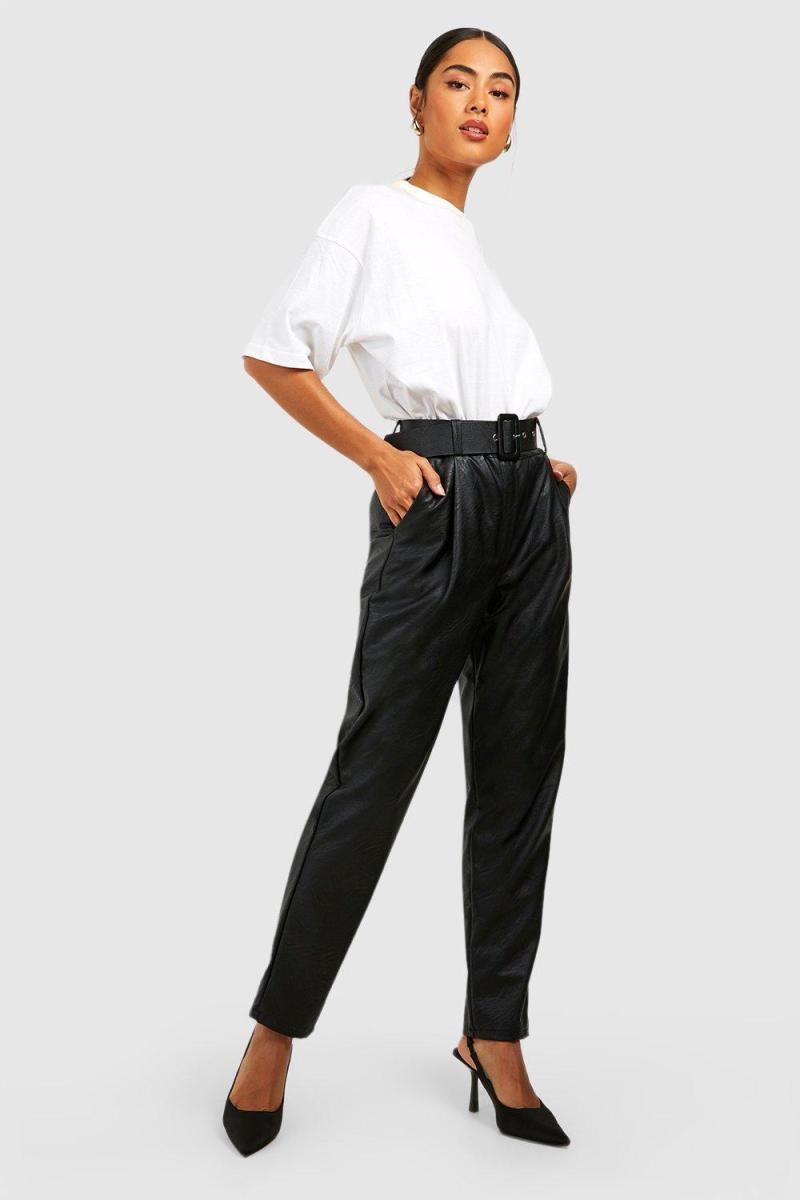 Вузькі штани з поясом і високою талією