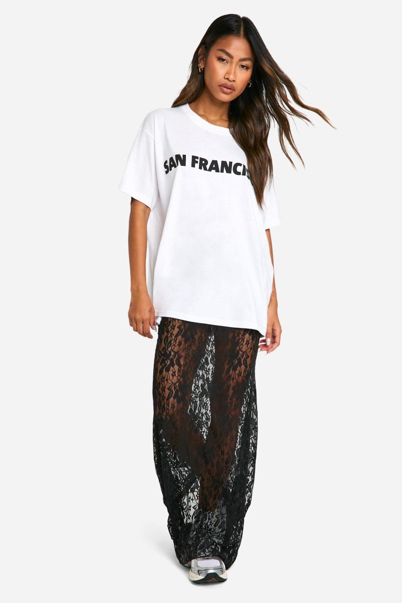 Мереживна максі-спідниця-колонка