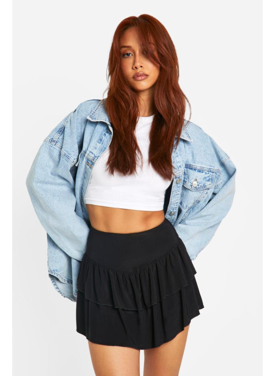 Облягаючі шорти з рюшами