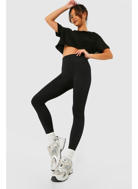 Маленькі безшовні легінси з високою талією в рубчик