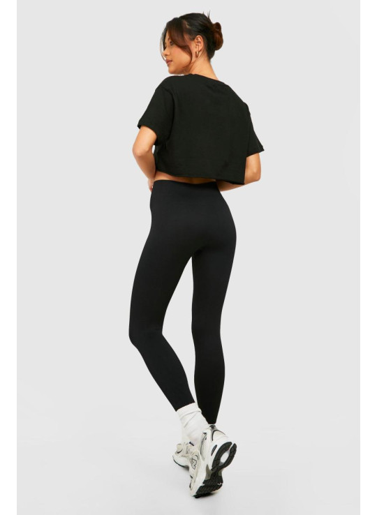 Маленькі безшовні легінси з високою талією в рубчик