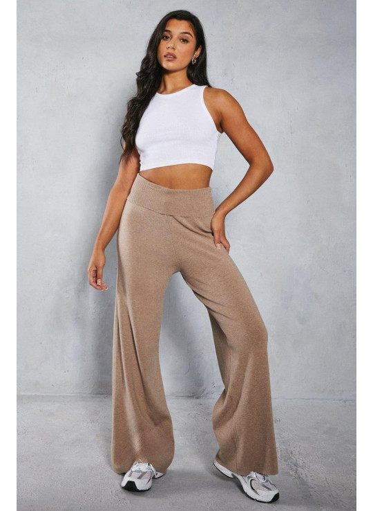 Преміум -м’які в'язані штани з складеною талією