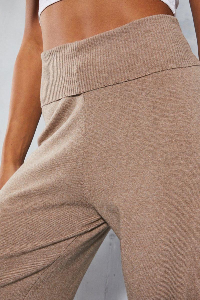 Преміум -м’які в'язані штани з складеною талією