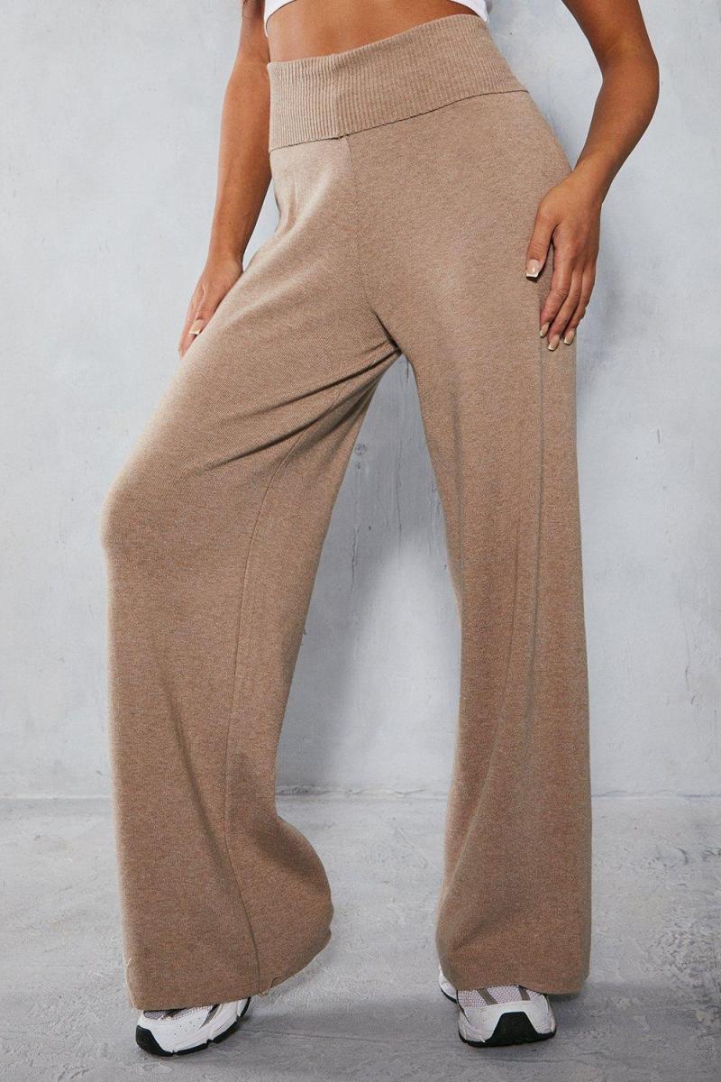 Преміум -м’які в'язані штани з складеною талією