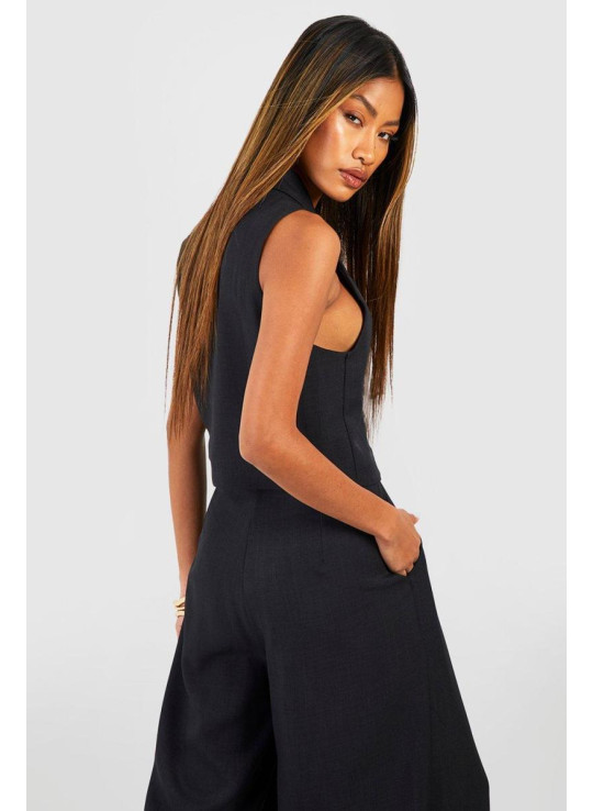 Укорочений жилет із льону