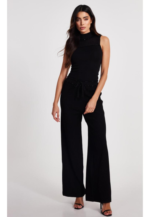 Чорні в'язані бісерні штани