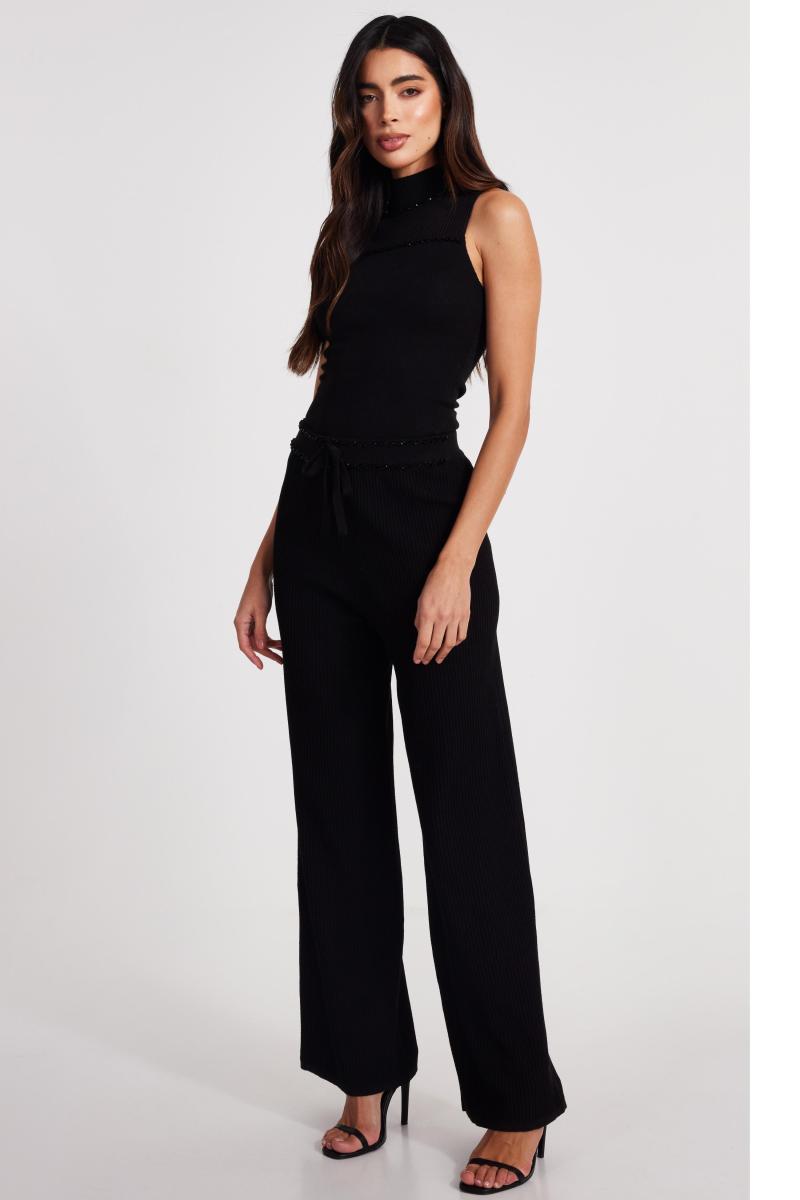 Чорні в'язані бісерні штани