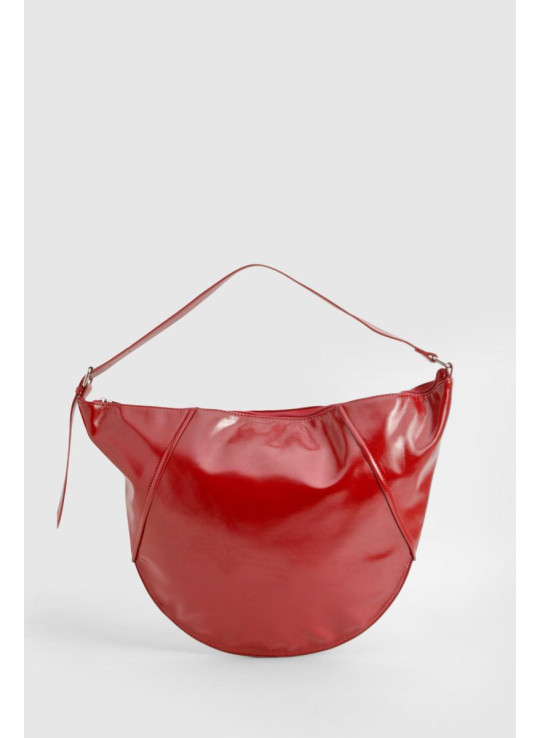 Вінілова велика кругла сумка через плече