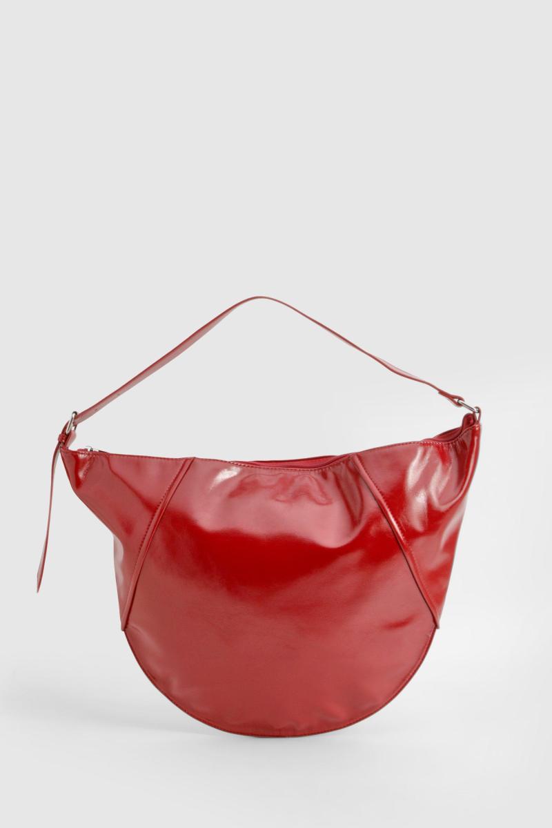 Вінілова велика кругла сумка через плече