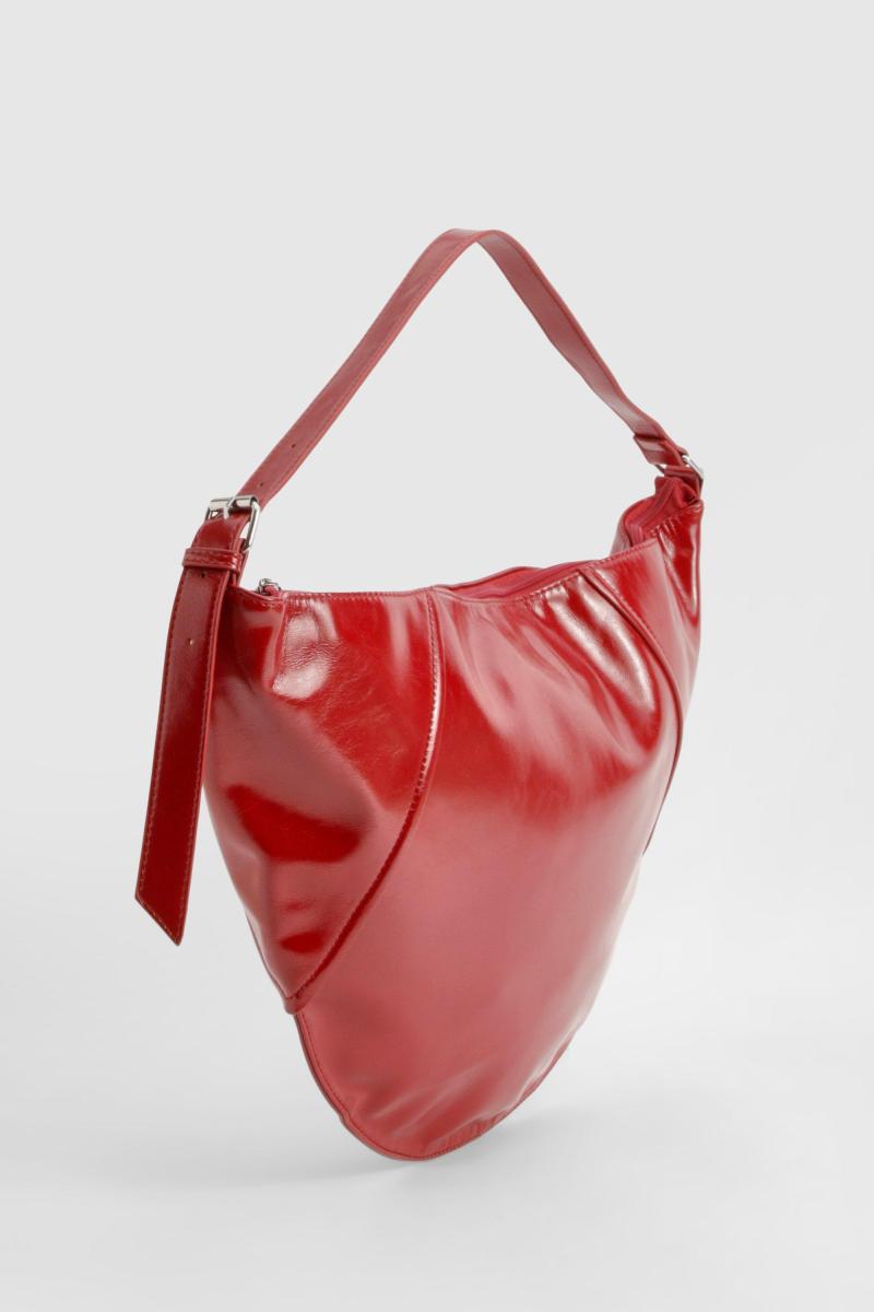 Вінілова велика кругла сумка через плече