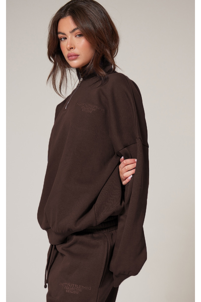 Шоколадні джоггери з манжетами PRETTYLITTLETHING преміум-класу