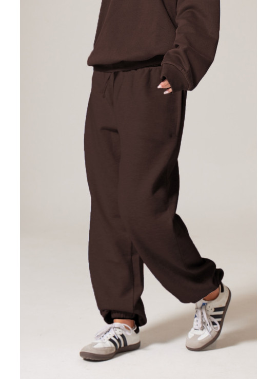 Шоколадні джоггери з манжетами PRETTYLITTLETHING преміум-класу