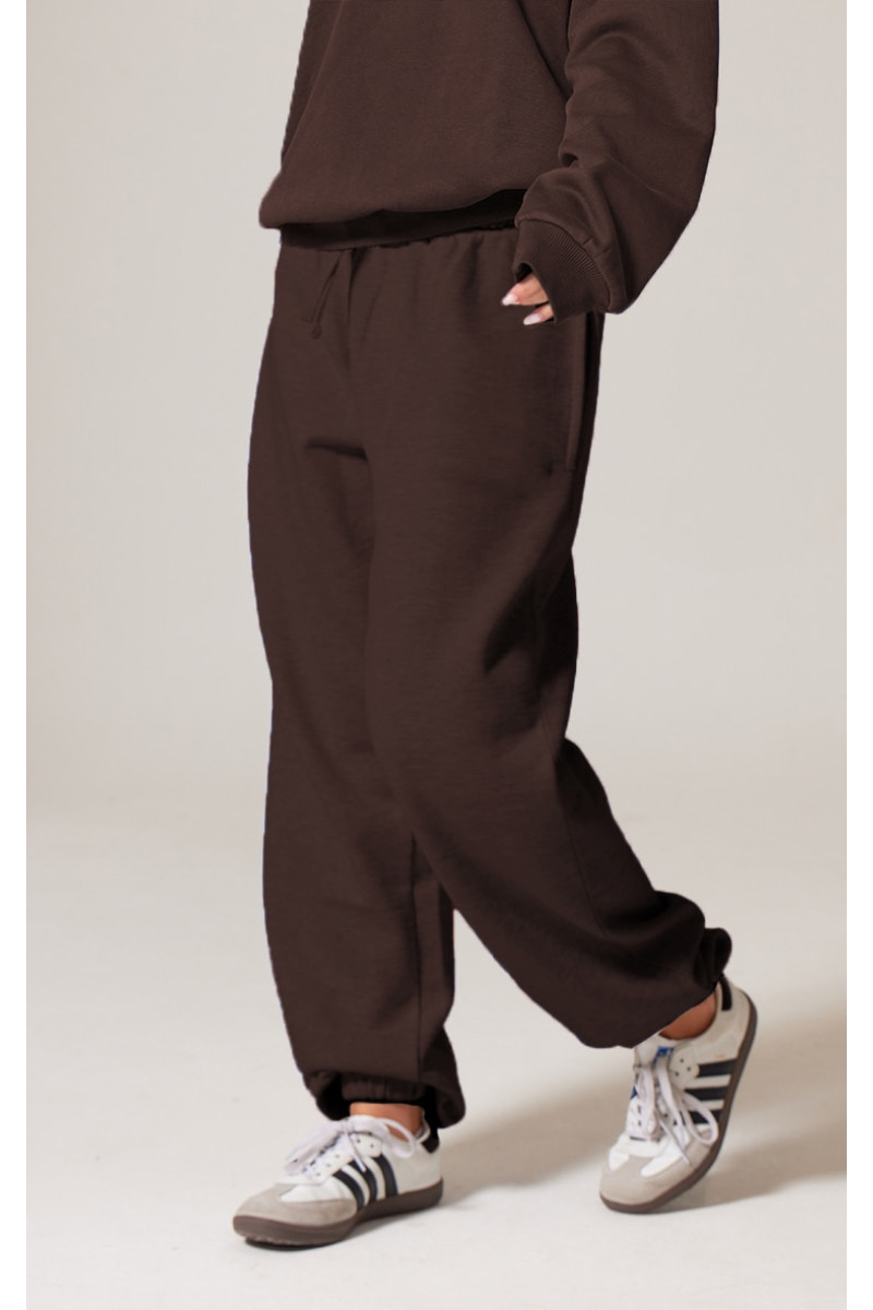 Шоколадні джоггери з манжетами PRETTYLITTLETHING преміум-класу