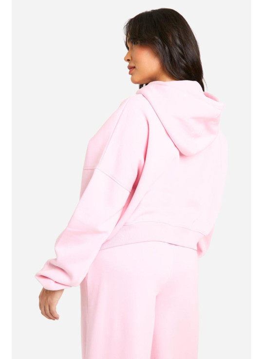 Толстовка Plus Studio Slogan Boxy Crop Zip Through Hoodi