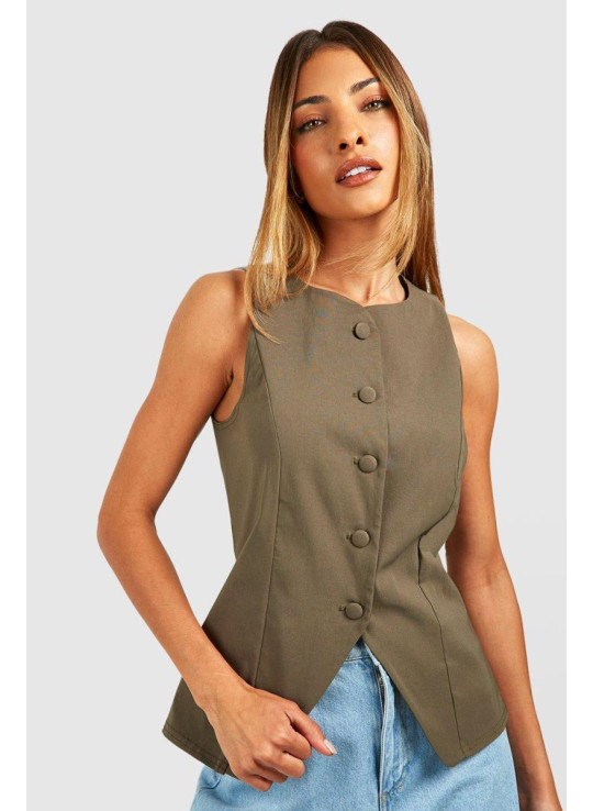 Жилет на ґудзиках кольору хакі