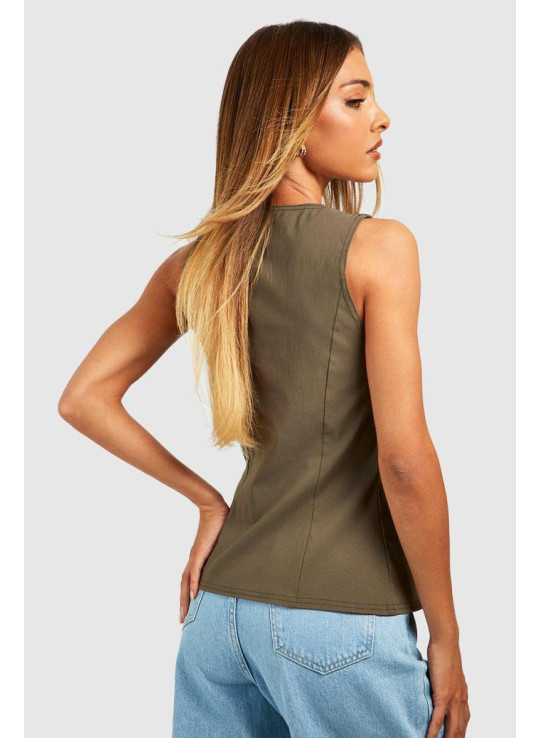 Жилет на ґудзиках кольору хакі