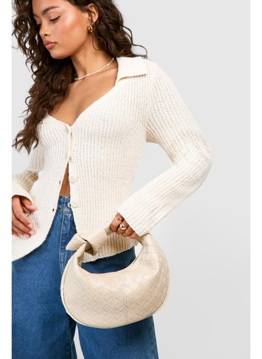 Міні-сумка з плетеною ручкою