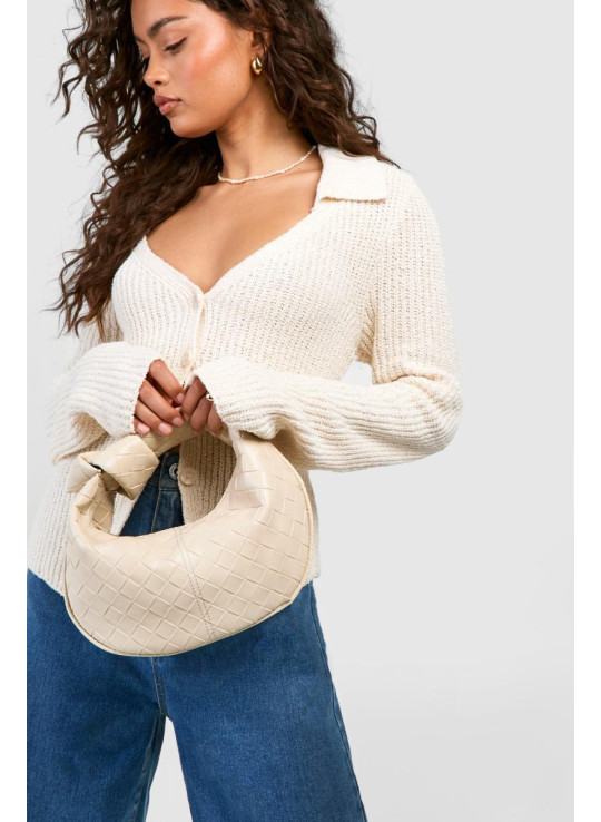 Міні-сумка з плетеною ручкою