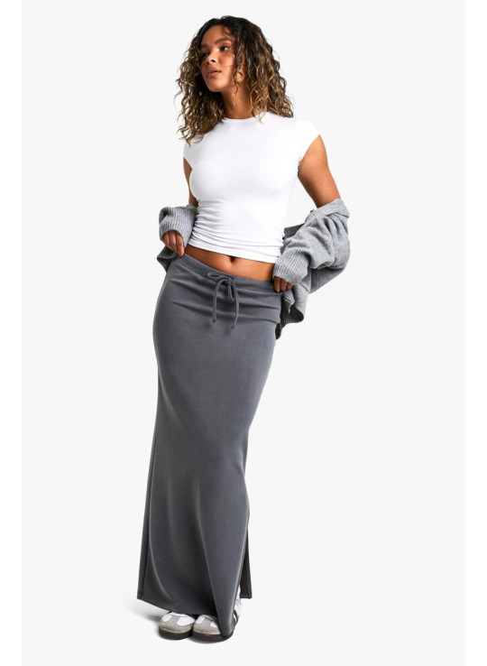 Преміум -клас Cupro DrawString максі спідниця