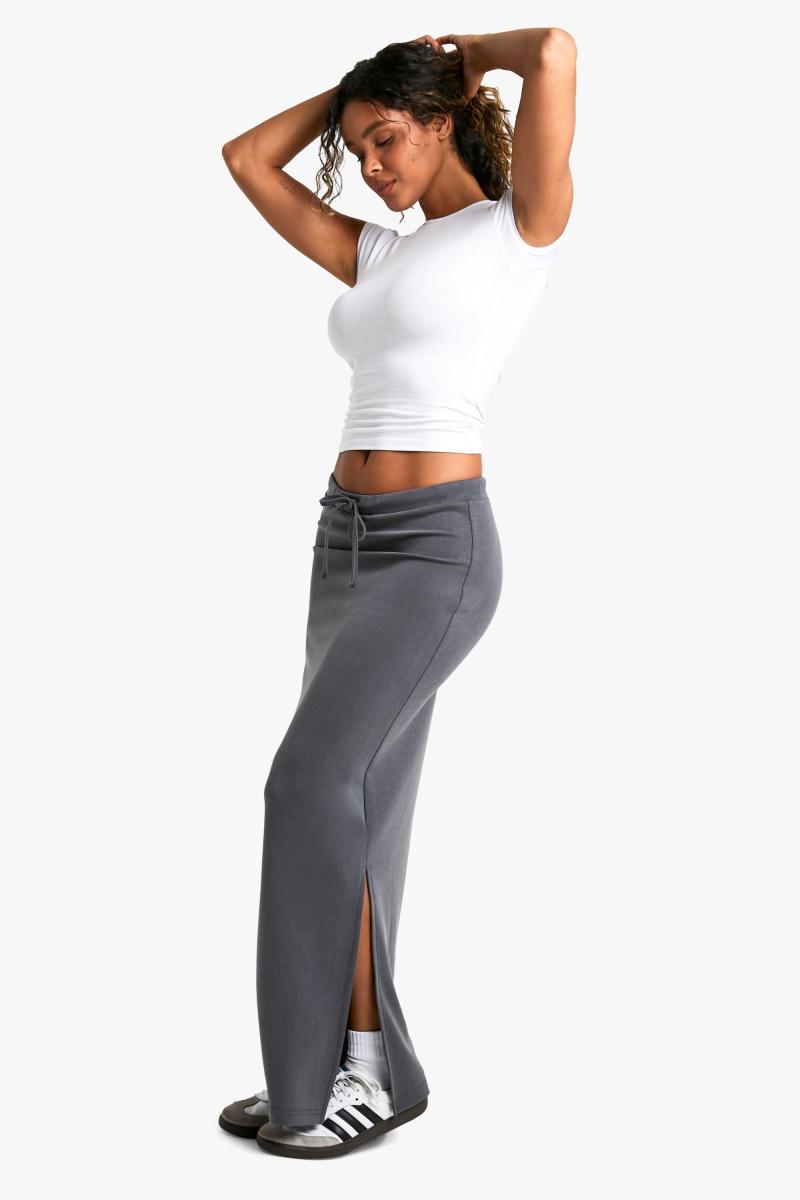 Преміум -клас Cupro DrawString максі спідниця