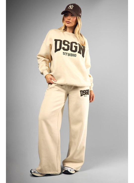 Dsgn Studio Toweling Applique Straight Leg Jogger