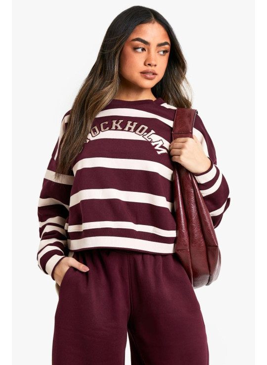 Стокгольм смугаста обрізана толстовка