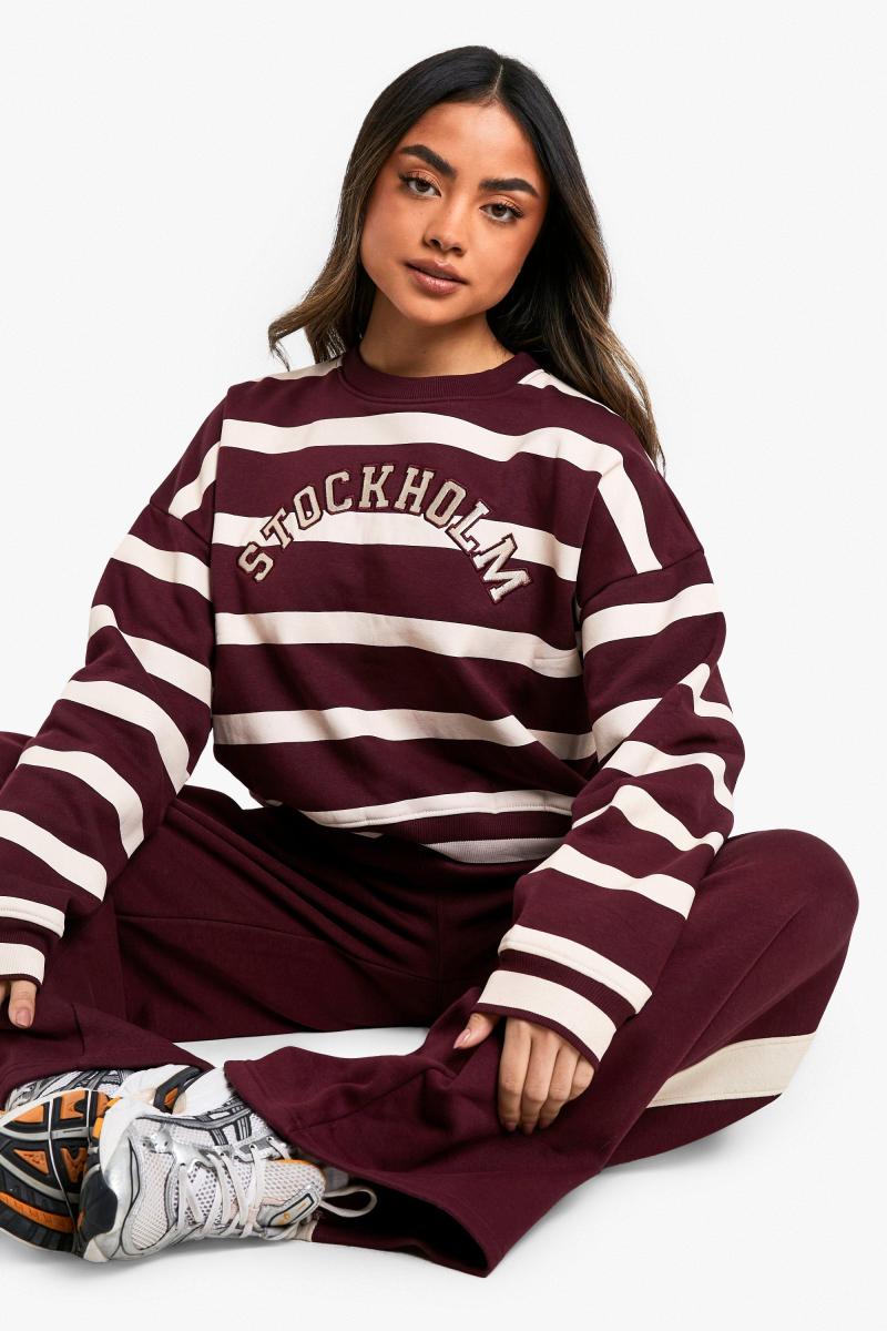 Стокгольм смугаста обрізана толстовка