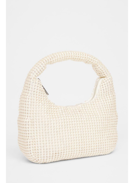 Білий міні -мішечок з перловою мішком