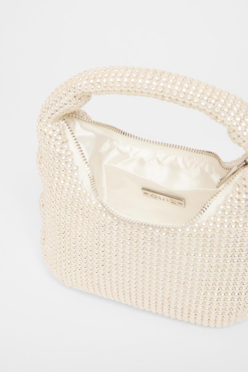 Білий міні -мішечок з перловою мішком