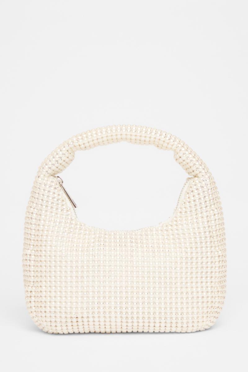 Білий міні -мішечок з перловою мішком