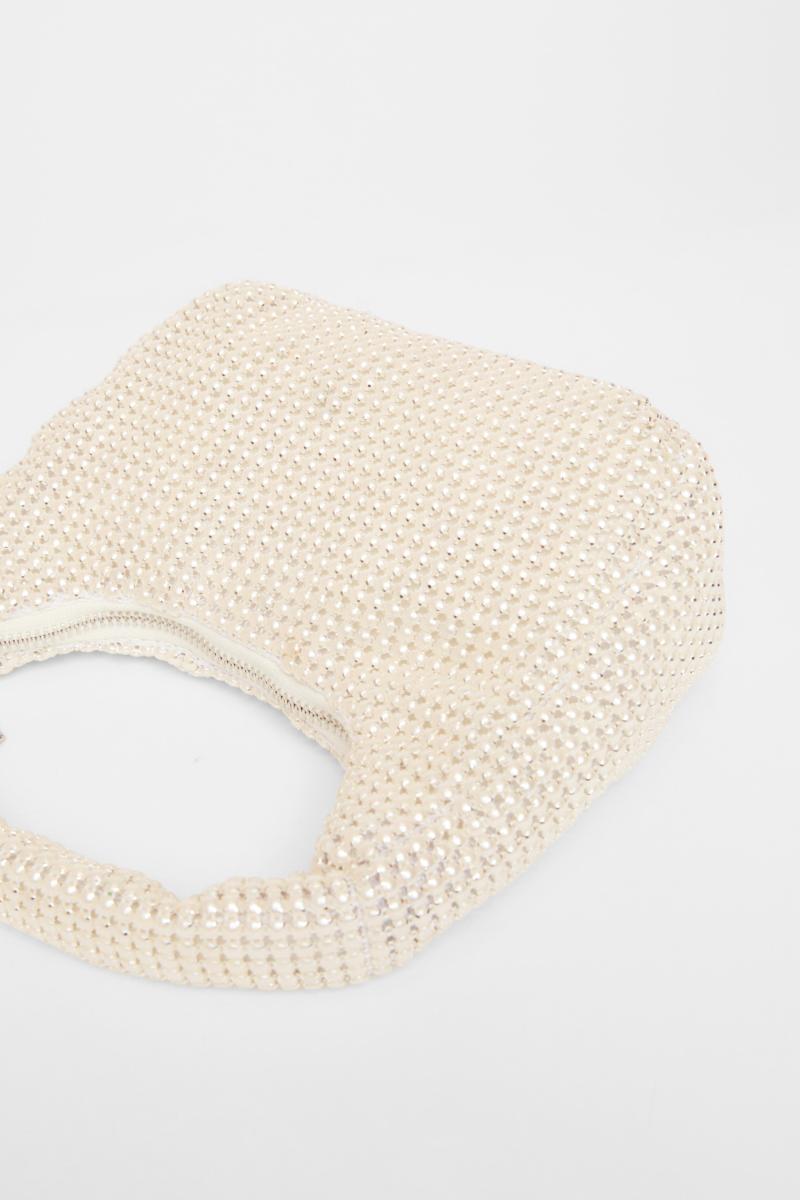 Білий міні -мішечок з перловою мішком