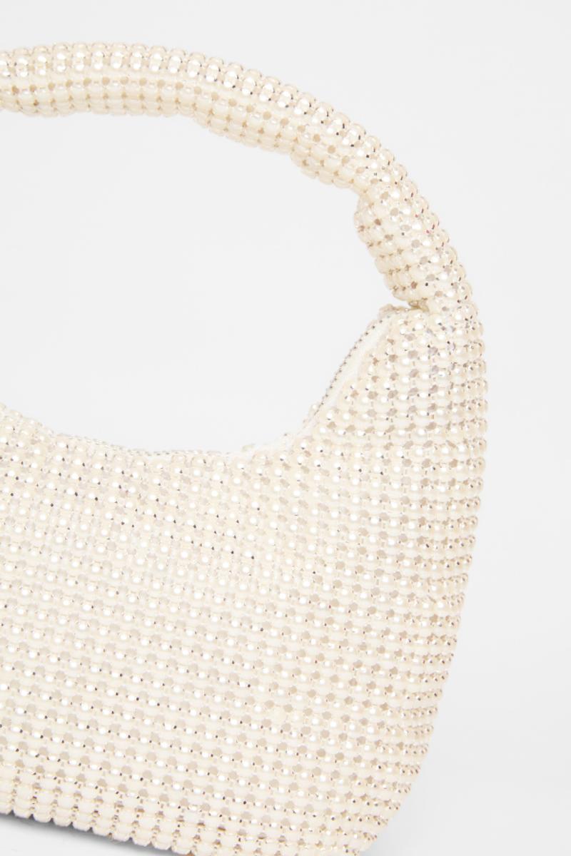 Білий міні -мішечок з перловою мішком