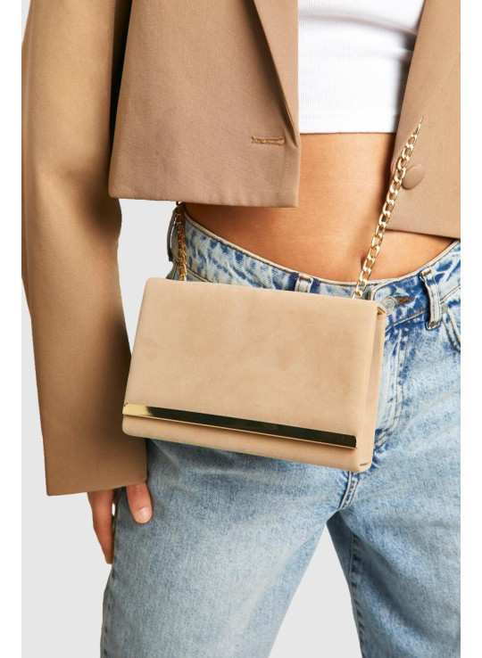 Структурована сумочка з замші та ланцюжок