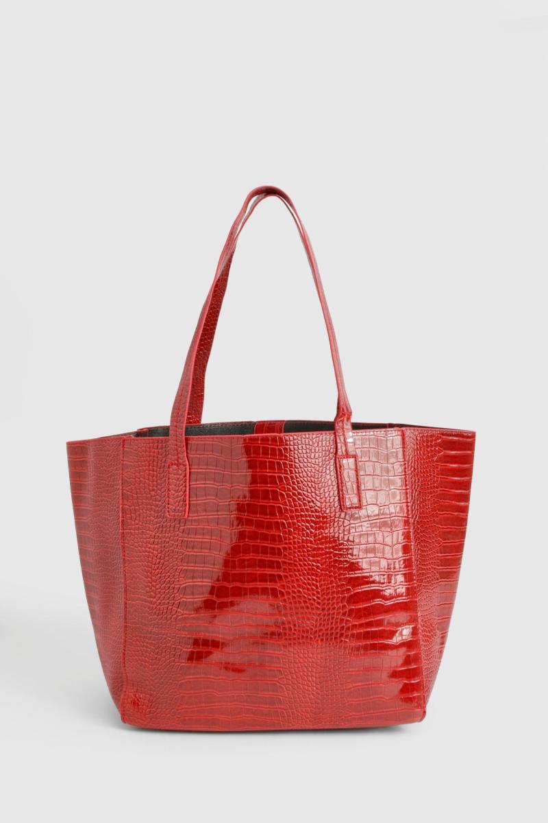 Велика денна сумка зі штучної шкіри під крокодил
