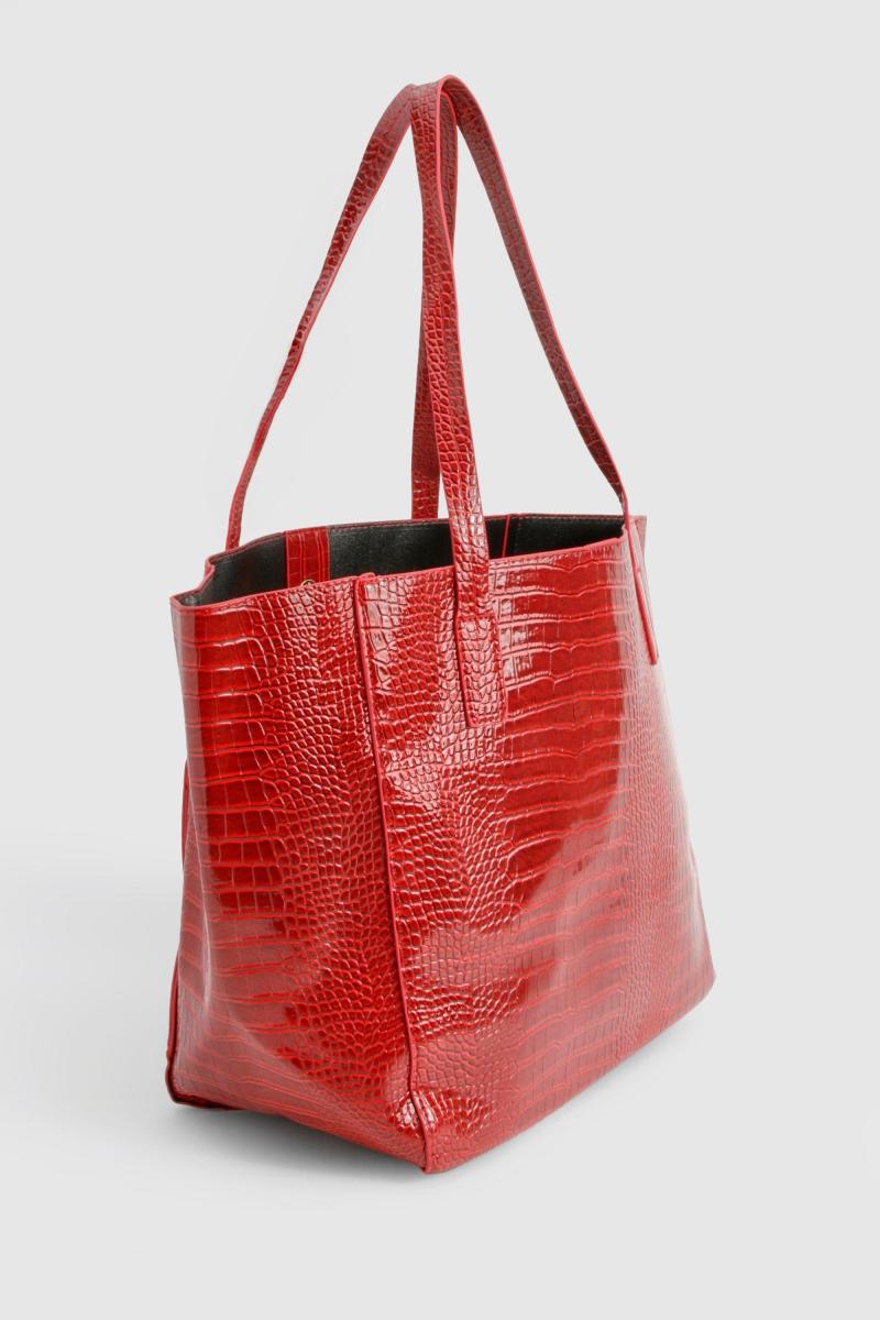 Велика денна сумка зі штучної шкіри під крокодил