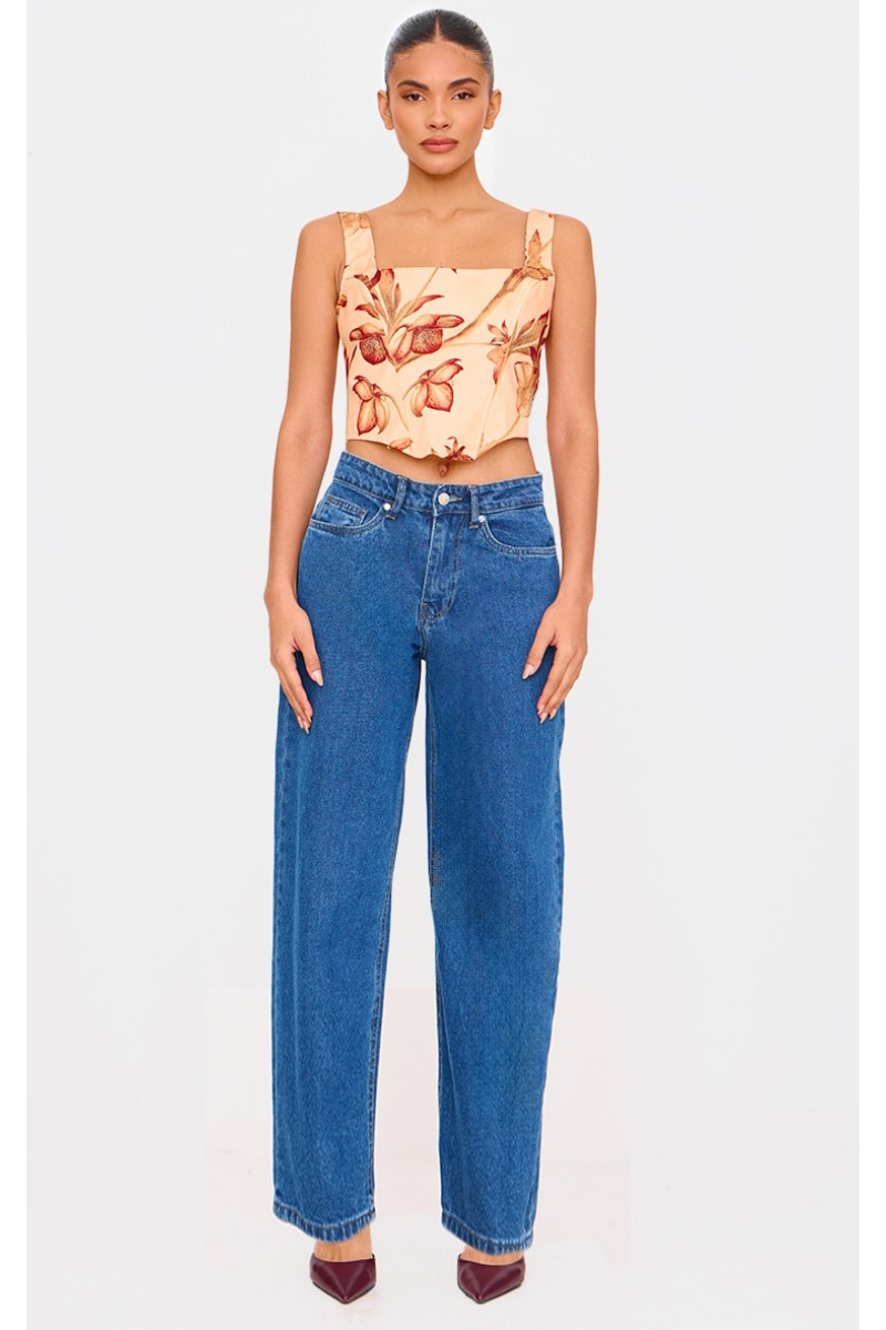 Масляно-кремовий квітковий корсет